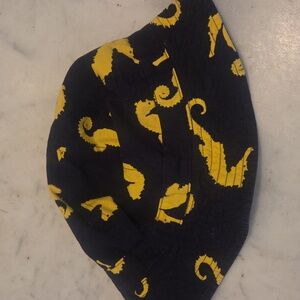 JW ANDERSON Black and Yellow Seahorse Bucket Hat